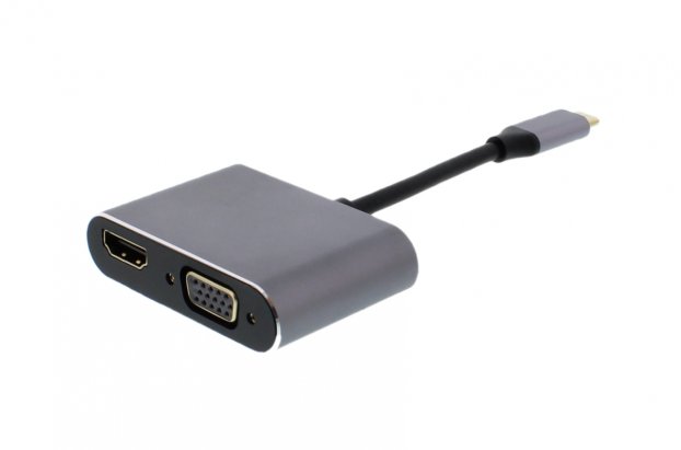 Adaptor USB-C 3.1 - HDMI 4K 30Hz si VGA 1080p 60Hz